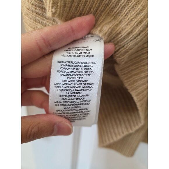 Polo ralph lauren Cable-Knit Wool-Cashmere V-Neck Sweater L  Camel Melange $198 - Picture 7 of 9